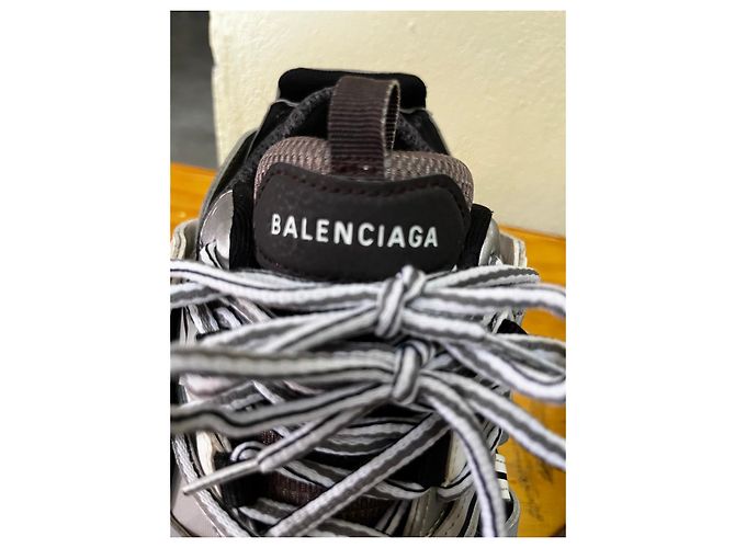 Sneakers Track Balenciaga Nero Bianco Grigio - vista 11