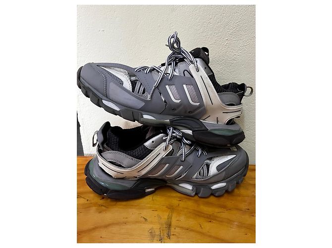 Sneakers Track Balenciaga Nero Bianco Grigio - vista 4