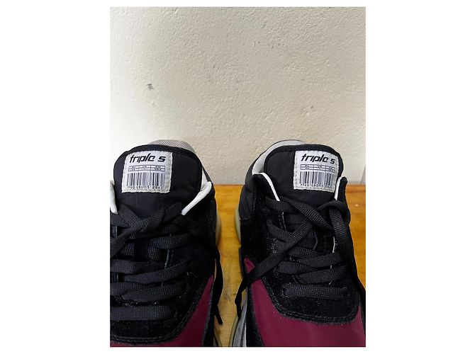 Sneakers Triple S Balenciaga Nero Bordò - vista 5