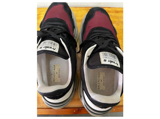 Sneakers Triple S Balenciaga Nero Bordò - vista 7