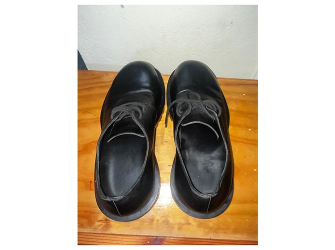 Schwarze Derby-Schuhe aus Leder mit dicker Sohle Balenciaga - Ansicht 4