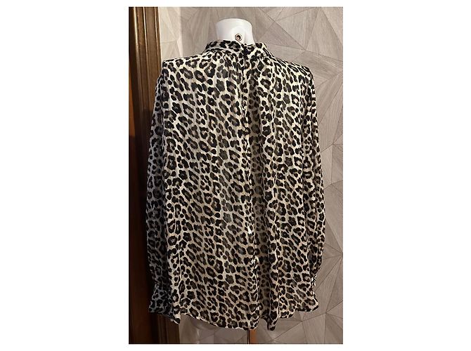 Autre Marque H&M Leoprint-Bluse Braun Schwarz Weiß Leopardenprint - Ansicht 2