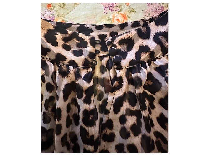 Autre Marque H&M Leoprint-Bluse Braun Schwarz Weiß Leopardenprint - Ansicht 4