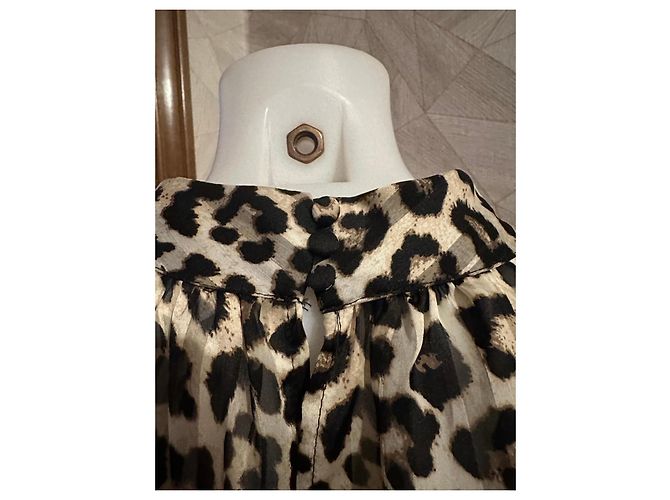 Autre Marque H&M Leoprint-Bluse Braun Schwarz Weiß Leopardenprint - Ansicht 5
