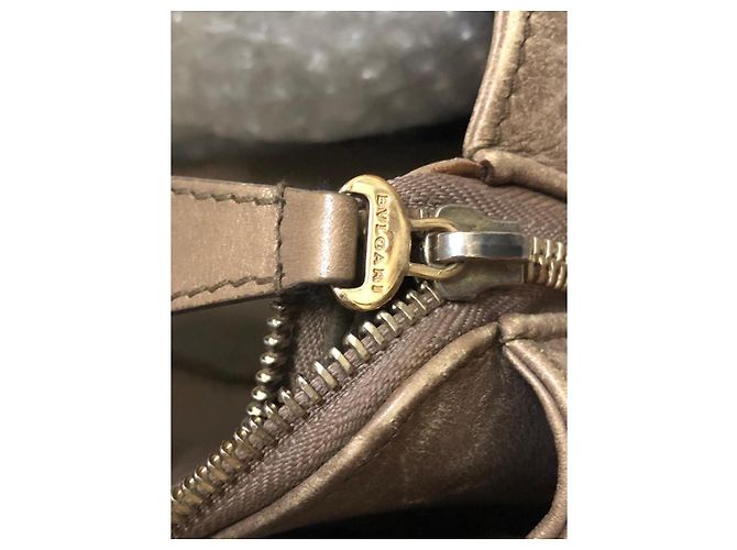 Borsa tote in pelle Bulgari Taupe - vista 11