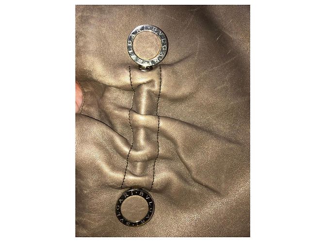 Borsa tote in pelle Bulgari Taupe - vista 17