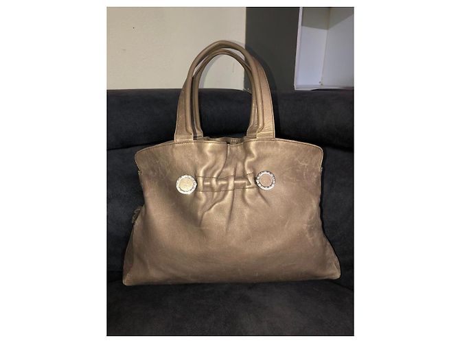 Borsa tote in pelle Bulgari Taupe - vista 4