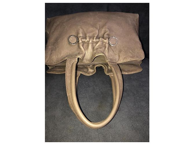 Borsa tote in pelle Bulgari Taupe - vista 6