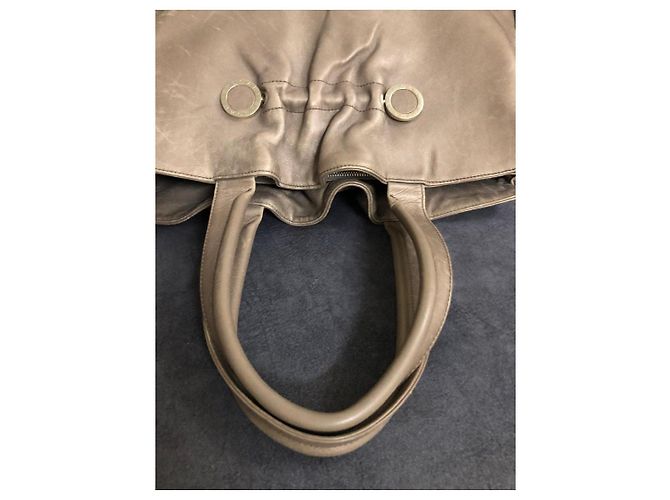 Borsa tote in pelle Bulgari Taupe - vista 7