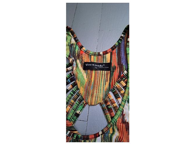 Autre Marque Langes Kleid mit Ethnischem Muster Mehrfarben - Ansicht 5