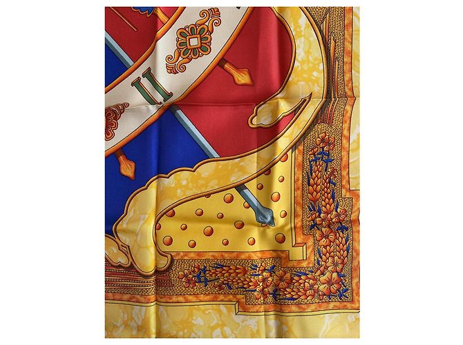 Sciarpa di seta Hermès Carpe Diem Gialla Giallo - vista 5