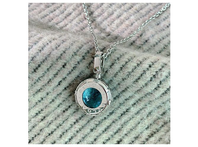 Bulgari Collana PARENTESI in topazio blu e diamanti in oro bianco 18K Argento - vista 2