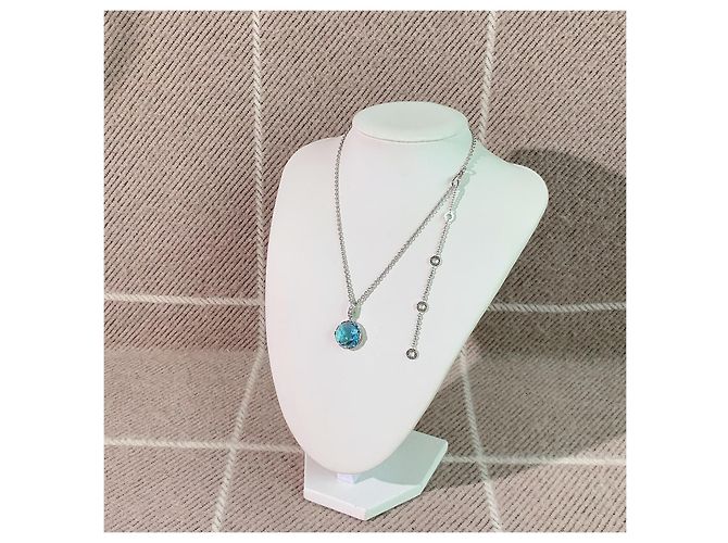 Bulgari Collana PARENTESI in topazio blu e diamanti in oro bianco 18K Argento - vista 3