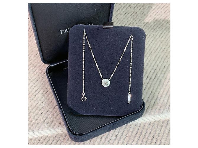 Tiffany & Co Collana Soleste in platino e diamanti incastonati a forma di girasole Argento - vista 2