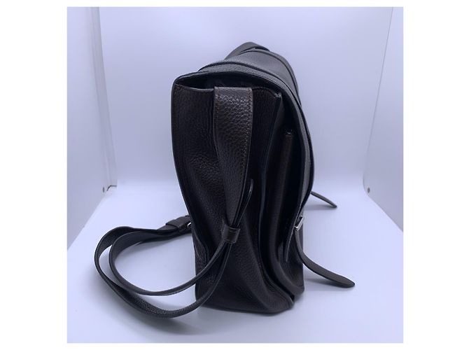 Bolsa transversal Hermès Steve em couro chocolate - vista 4
