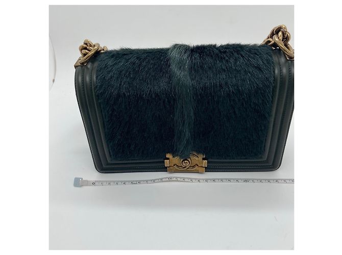 Borsa Chanel Leboy Verde Pino in Pelle - vista 7