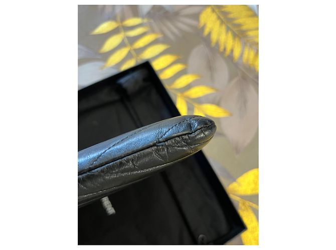 Clutch Saint Laurent in pelle nera Nero - vista 10