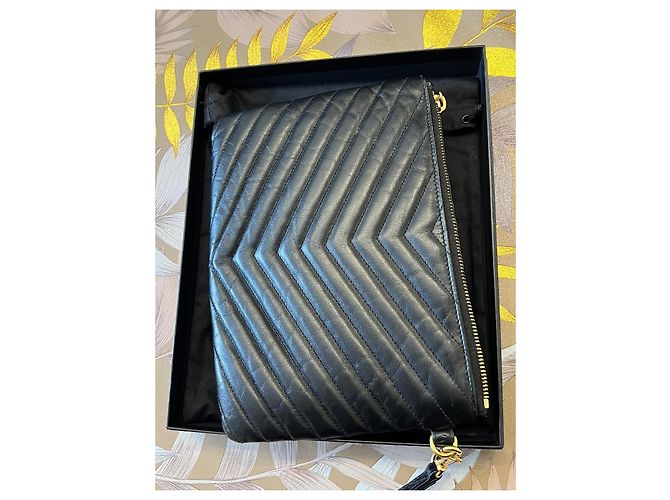 Clutch Saint Laurent in pelle nera Nero - vista 11