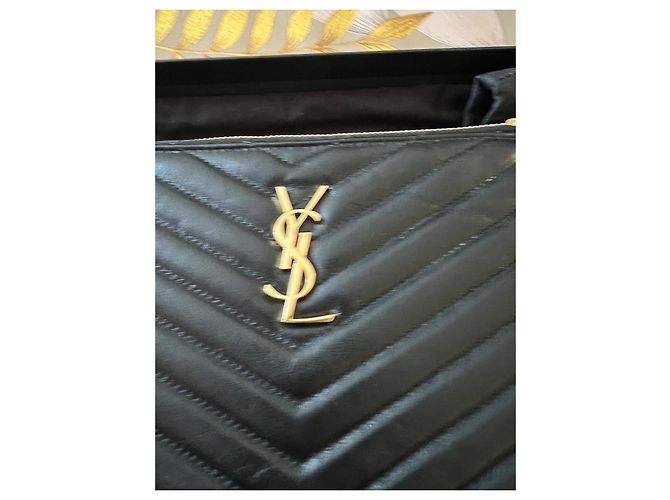 Clutch Saint Laurent in pelle nera Nero - vista 3