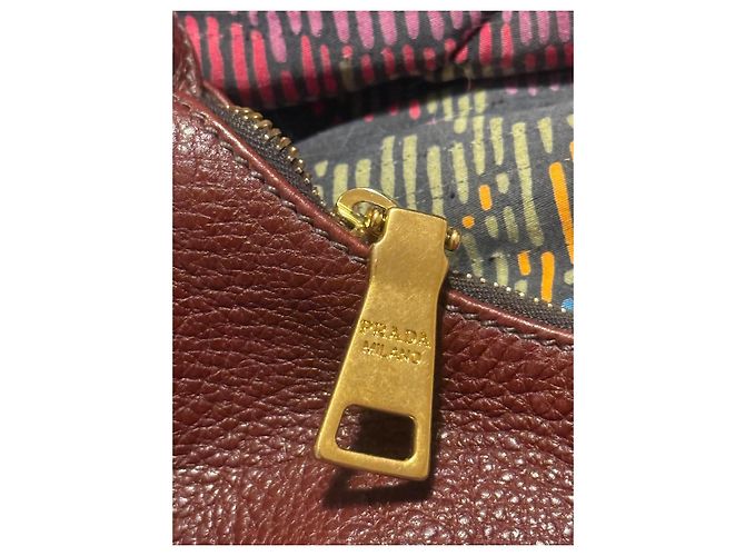 Borsa Hobo Prada in pelle Vitello Daino - Bordeaux Bordò - vista 4
