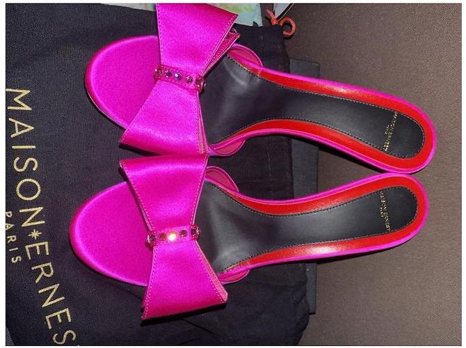 Autre Marque Maison Ernest Sabot Satin Fucsia Strass Fuschia - vista 2