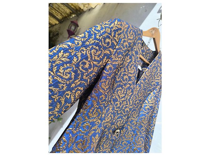 Autre Marque Teresa Bermejo Essence von Ibiza Barock-Brokatjacke Marineblau - Ansicht 4