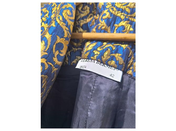 Autre Marque Teresa Bermejo Essence von Ibiza Barock-Brokatjacke Marineblau - Ansicht 5