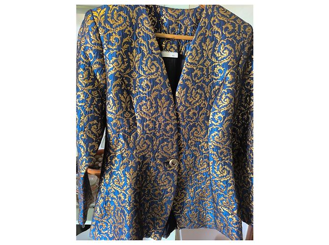 Autre Marque Teresa Bermejo Essence von Ibiza Barock-Brokatjacke Marineblau - Ansicht 6
