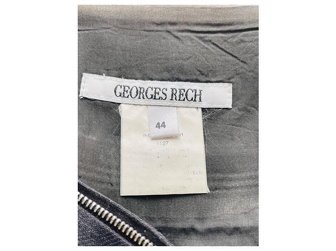 Falda de lino negra Georges Rech hasta la rodilla Negro - vista 4