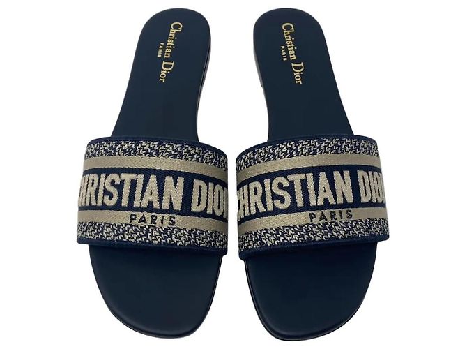 Dior Sandali Dway Ricamati Blu - vista 4