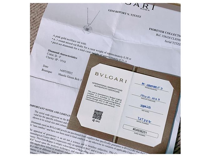 Collana Bulgari Fiorever Blossom in oro rosa diamanti e rubino D'oro - vista 3