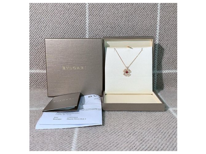 Collana Bulgari Fiorever Blossom in oro rosa diamanti e rubino D'oro - vista 5