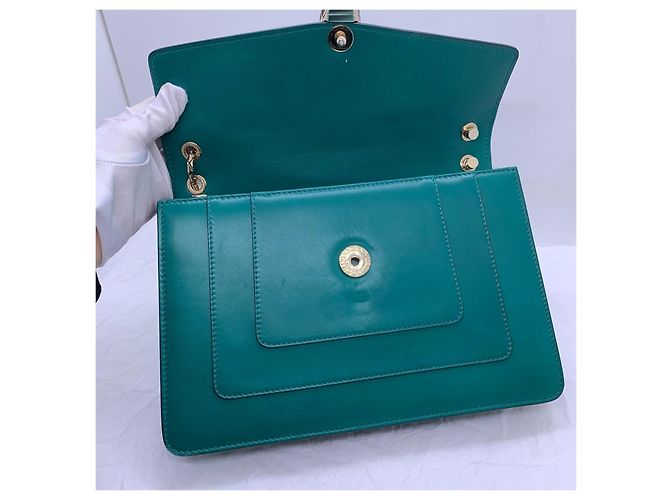 Bulgari Borsa Bvlgari Serpenti Forever testa di serpente verde smeraldo - vista 4
