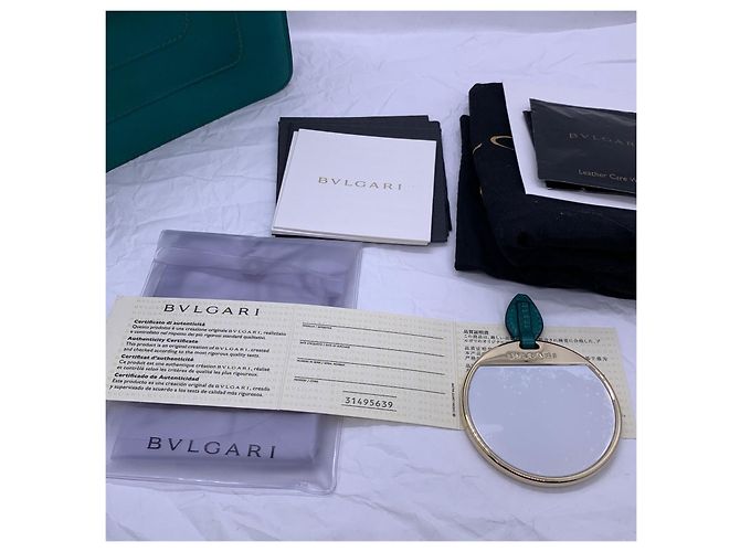 Bulgari Borsa Bvlgari Serpenti Forever testa di serpente verde smeraldo - vista 6