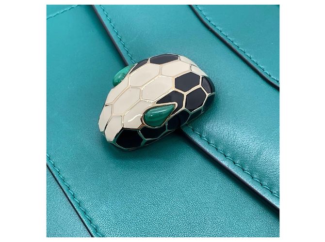 Bulgari Borsa Bvlgari Serpenti Forever testa di serpente verde smeraldo - vista 7