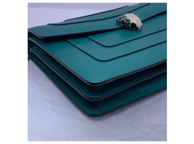 Bulgari Borsa Bvlgari Serpenti Forever testa di serpente verde smeraldo - vista 8