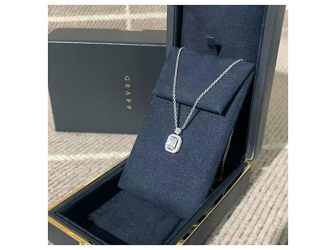 Collana Graff Constellation Diamanti 1,01 ct Taglio Smeraldo Argento - vista 7
