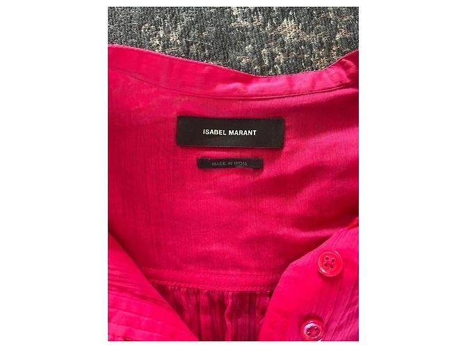 Isabel Marant Camicia Oversize in Voile di Cotone e Seta Rosa - vista 5