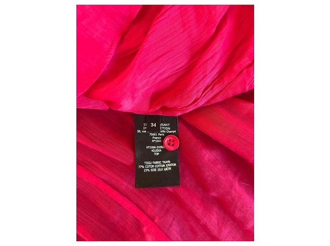 Isabel Marant Camicia Oversize in Voile di Cotone e Seta Rosa - vista 6