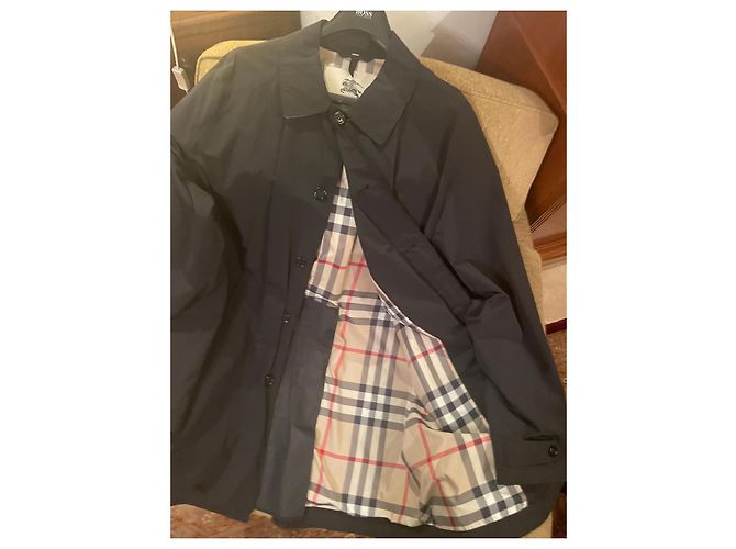 Trench Burberry Nero in Lana - vista 5