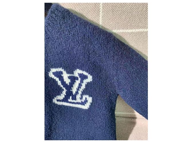 Louis Vuitton Teddy Bear Pullover Großes Logo Blau XS - Ansicht 3