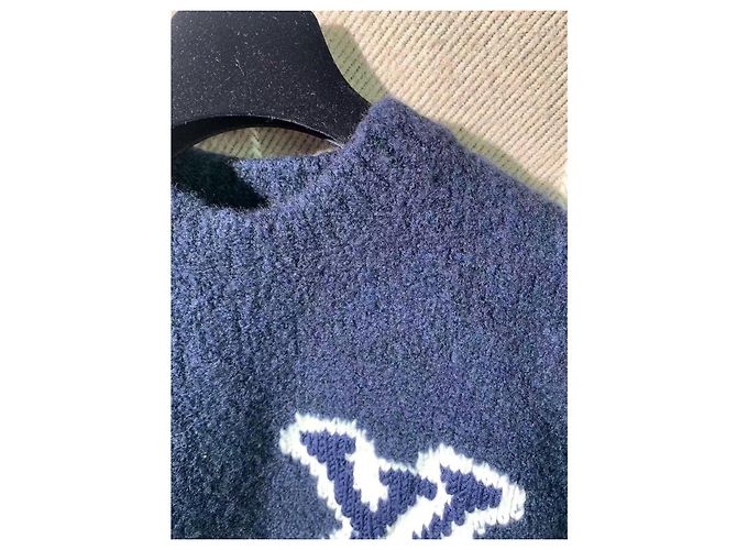 Louis Vuitton Teddy Bear Pullover Großes Logo Blau XS - Ansicht 6