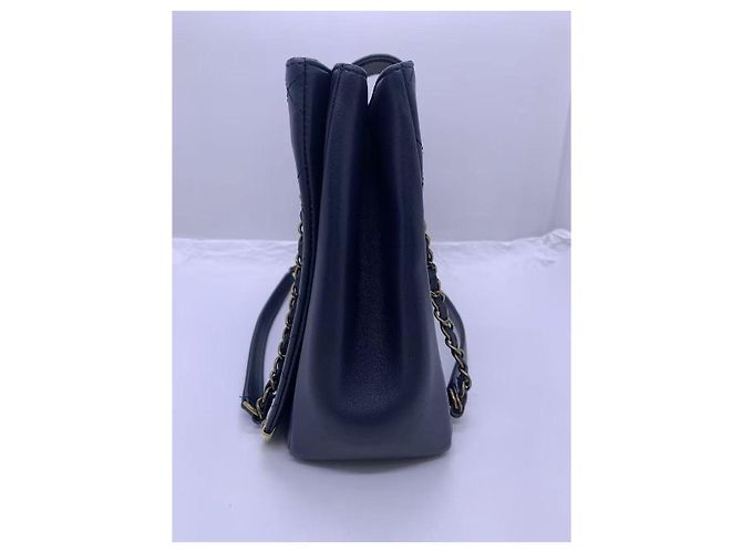Borsa Chanel Mumbai in pelle blu con tracolla - vista 3