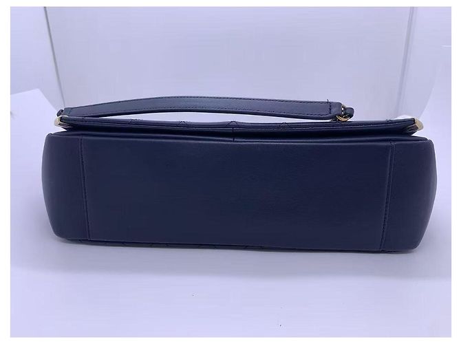 Borsa Chanel Mumbai in pelle blu con tracolla - vista 6
