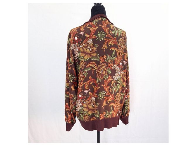 Salvatore Ferragamo camicia in seta Marrone - vista 11