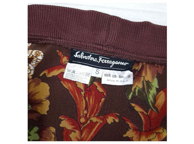 Salvatore Ferragamo camicia in seta Marrone - vista 3