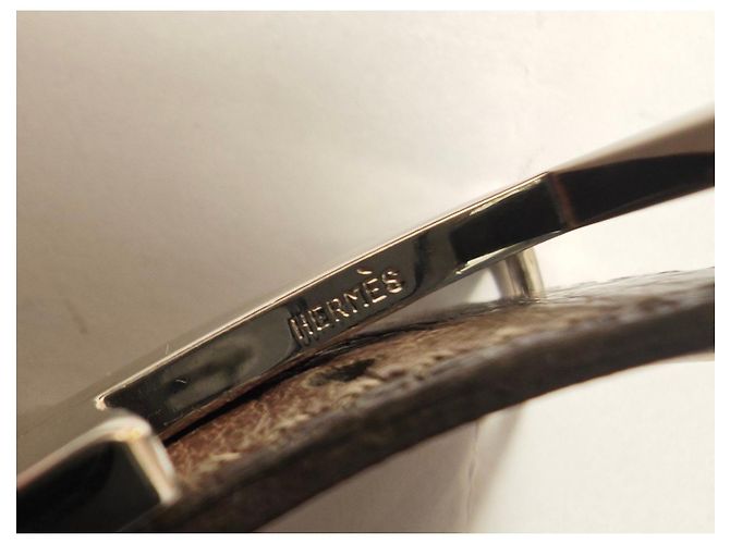 Cinturón de cuero de avestruz Hermès con hebilla H Castaño Beige - vista 4