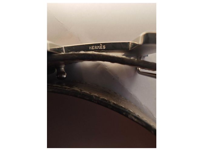Cinturón de cuero de avestruz Hermès con hebilla H Castaño Beige - vista 5