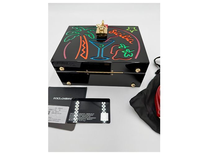 Borsa Dolce Box LED "Il Tropico Italiano" di Dolce & Gabbana - Pezzo da passerella 2017 Nero - vista 6