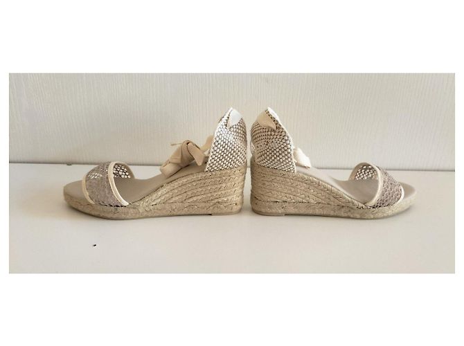 Espadrillas con zeppa Castaner Bianco Beige - vista 14